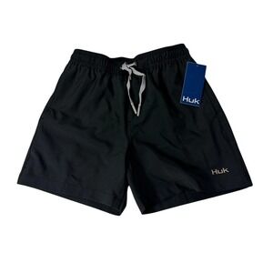 Huk Pursuit Volley Youth Medium Black Fishing Swim Shorts Boardshorts NWT